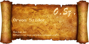 Orvos Szidor névjegykártya